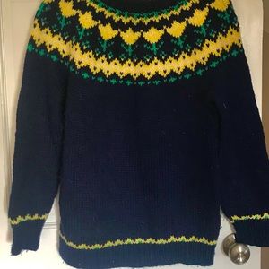 Vintage crew neck Wool Ski sweater